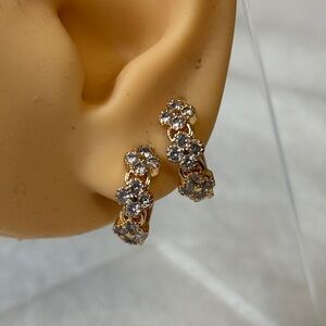 Clover Earrings Huggies 18k Yellow Gold Filled 1/2”